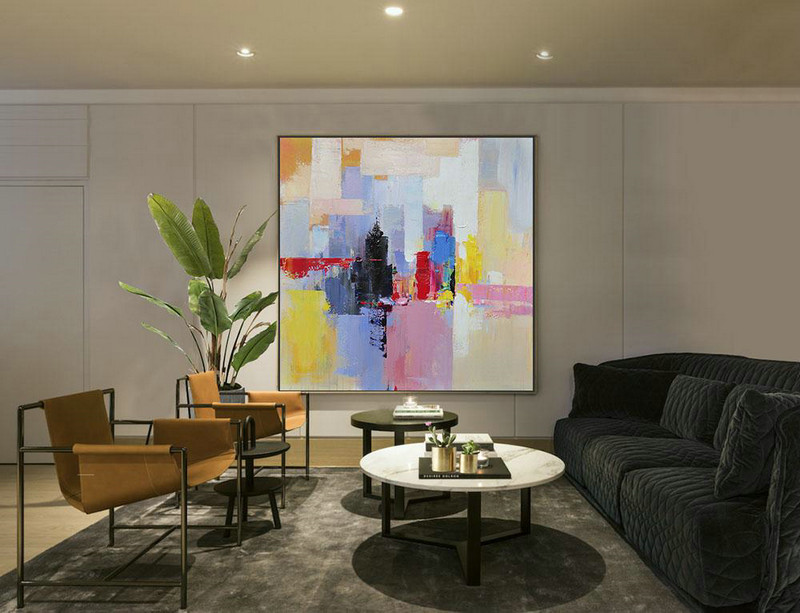 Large Abstract Painting On Canvas,Oversized Palette Knife Painting Contemporary Art On Canvas,Modern Paintings On Canvas,White,Red,Black,Blue.etc